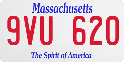 MA license plate 9VU620