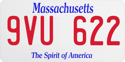 MA license plate 9VU622