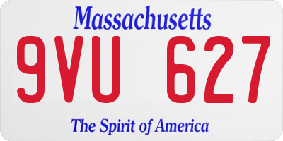 MA license plate 9VU627