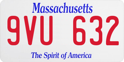 MA license plate 9VU632