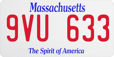 MA license plate 9VU633