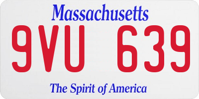 MA license plate 9VU639