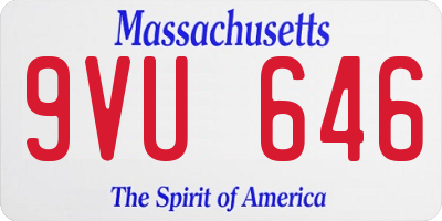 MA license plate 9VU646