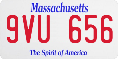 MA license plate 9VU656