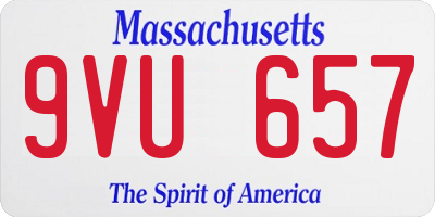 MA license plate 9VU657