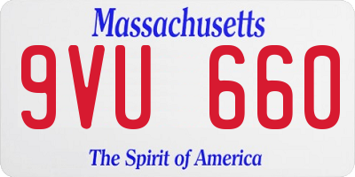 MA license plate 9VU660