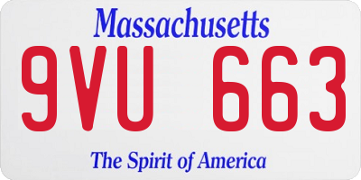 MA license plate 9VU663