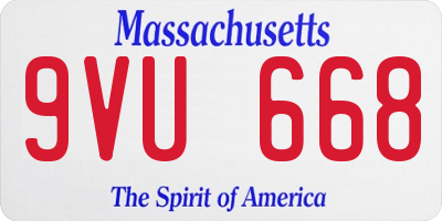 MA license plate 9VU668