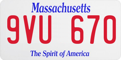MA license plate 9VU670