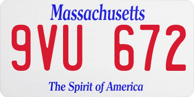 MA license plate 9VU672