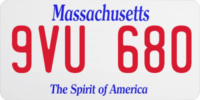 MA license plate 9VU680