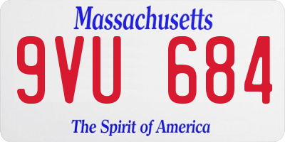 MA license plate 9VU684