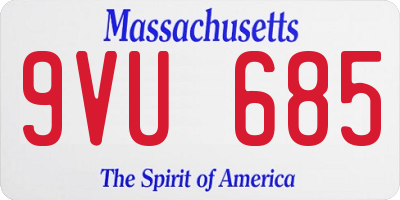 MA license plate 9VU685