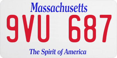 MA license plate 9VU687
