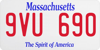 MA license plate 9VU690