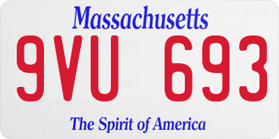 MA license plate 9VU693