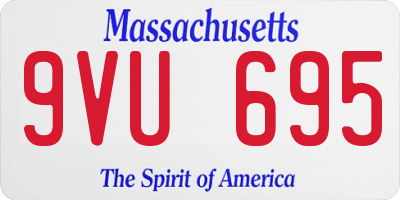 MA license plate 9VU695