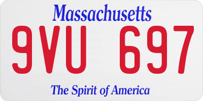 MA license plate 9VU697