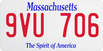 MA license plate 9VU706