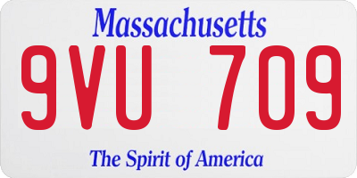 MA license plate 9VU709