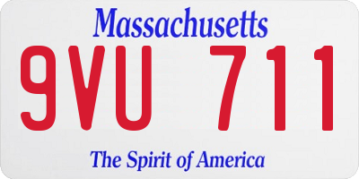 MA license plate 9VU711