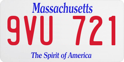 MA license plate 9VU721