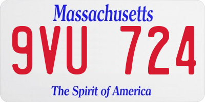 MA license plate 9VU724