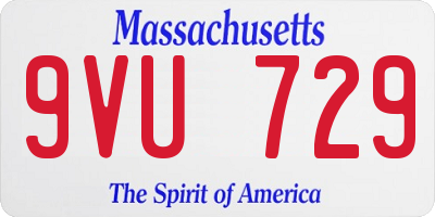 MA license plate 9VU729