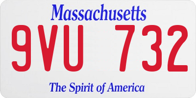 MA license plate 9VU732