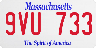 MA license plate 9VU733