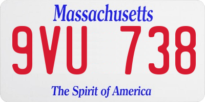 MA license plate 9VU738