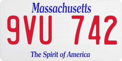 MA license plate 9VU742