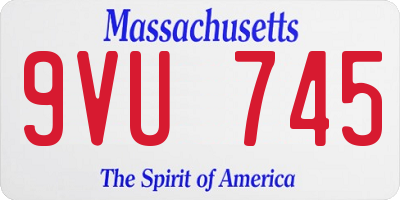MA license plate 9VU745