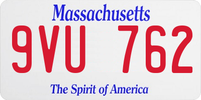 MA license plate 9VU762