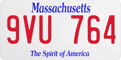 MA license plate 9VU764