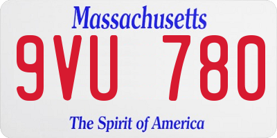 MA license plate 9VU780