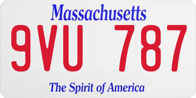 MA license plate 9VU787