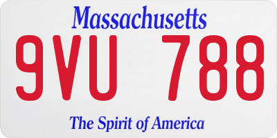 MA license plate 9VU788