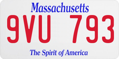 MA license plate 9VU793