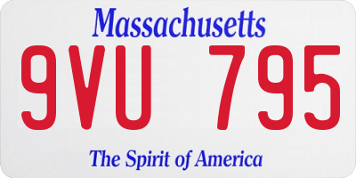 MA license plate 9VU795