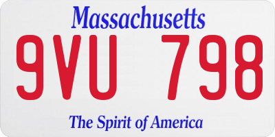 MA license plate 9VU798