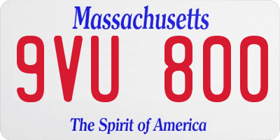 MA license plate 9VU800