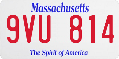 MA license plate 9VU814