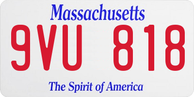 MA license plate 9VU818