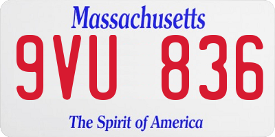 MA license plate 9VU836