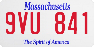 MA license plate 9VU841