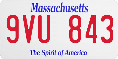 MA license plate 9VU843