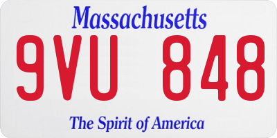 MA license plate 9VU848