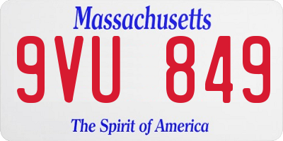 MA license plate 9VU849