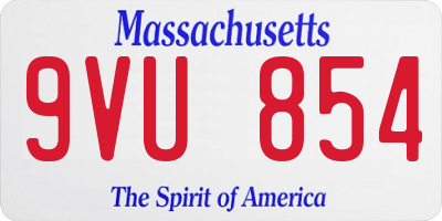 MA license plate 9VU854